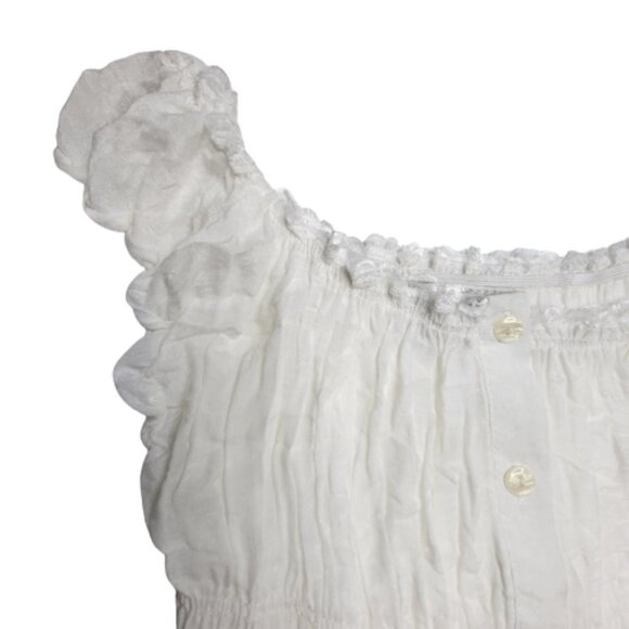 White Lace Tiered Voluminous Midi Dress Size S Size M - Picture 8 of 11